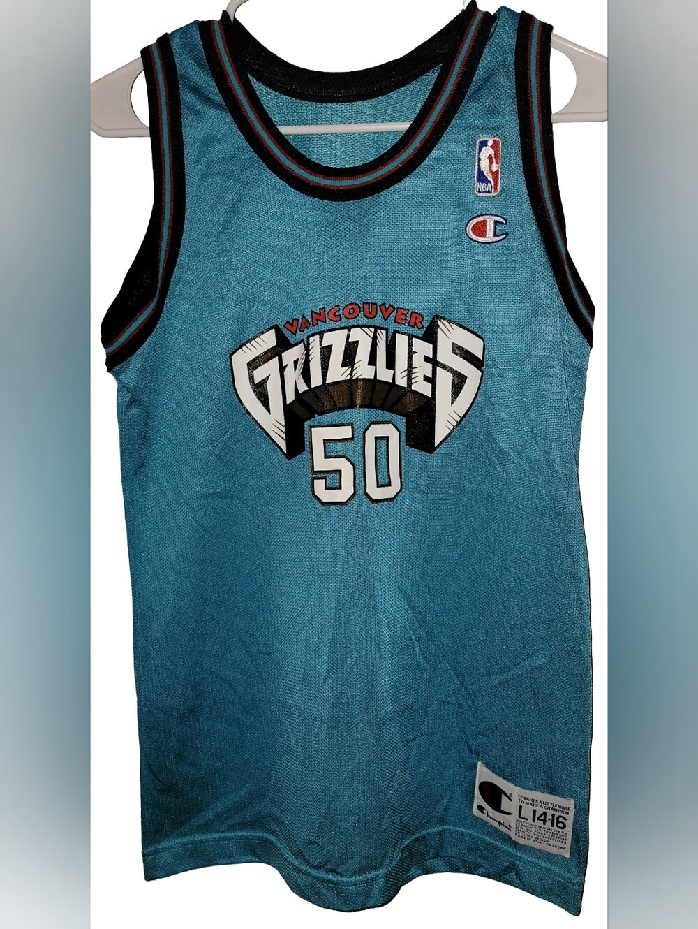 VINTAGE Bryant Reeves Grizzlies Champion Jersey Youth Size L 14-16